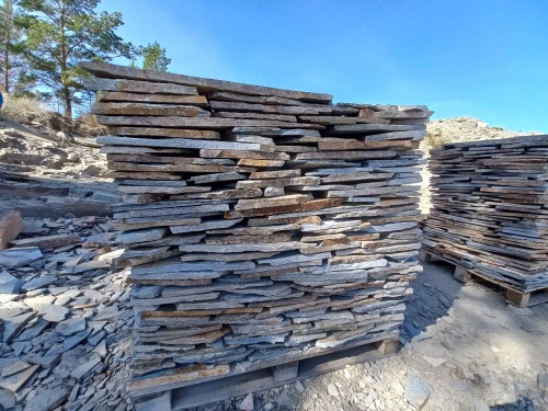 Плитняк златолит серебристый для фасада купить в Жуковском